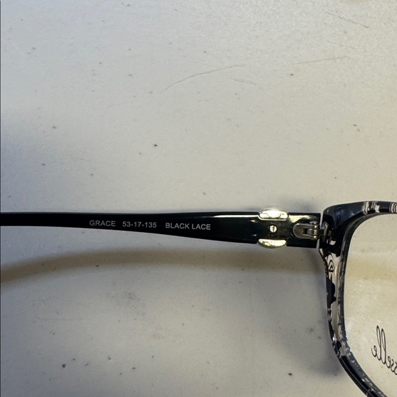 NEW Gisselle Eyewear Black Lace GRACE Eyeglasses 53/17/135 with Case - Picture 2 of 3